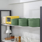CubesLand Small Storage Basket for Shelves, Woven Rope Green Basket for Organizing, Durable & Skin-Friendly Cube Shelf Closet Organizer Bins, Toy Storage Organizers Bin, Modern Home Decor with Handles