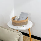 CubesLand Small Cube Shelf Closet Storage Baskets Bins Set 2,Woven Basket for Organizing/Storage, Long-lasting &Skin-friendly Storage Basket Bin,Stylish Room Decor Basket,Camel/Mixed Black Rope Basket