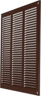 Repa Market 12x12 Inch Air Vent Cover/Brown Galvanized Steel Louvered Grill Cover with Mesh Screen/Wall or Ceiling Vent/Durable Flush Mount HVAC Register for Indoor and Outdoor Ventilation
