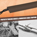 Floor Cord Cover Cable Cavity Self Adhesive Cord Hider Floor 10FT Floor Cable Management Power Cord Protector Floor Electric Cord Covers for Offices, Gym, Exhibitions (CoffeeBrown, 1.18" x 10')