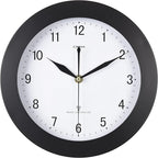 Atomic Wall Clock，US Auto Calibration Time 10 Inch Round Clock, Battery Operated