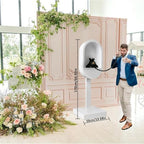Audio Guest Book Phone Booth Stand, Romantic Metal Audio Guestbook Telephone Booth for Wedding Birthdays Party Graduation Baby Shower Retirement Special Occasions Decoration