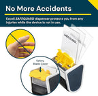 Excell Safeguard Packing Tape Dispenser with 1 Roll Transparent Tape, 2 Inch Wide Tape Gun with Pushflap Technology for Effortless Packaging, Box & Carton Sealing