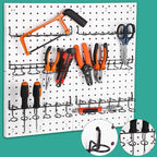 Coume 6 Pcs Pegboard Screwdriver Holders Organizer Pegboard Plier Holders Stainless Steel Peg Board Tool Utility Hooks Accessories Shelving Display Multi-Ring Tool Racks for Shop Store(Black)
