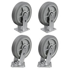 8'' × 2'' Caster Wheels, Heavy Duty Industrial Casters Set of 4 Rubber Wheels, Load 4000lbs Capacity, Swivel Caster for Cart Dolly Toolbox (2 Swivel & 2 Rigid)