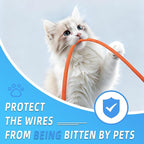 Automotive Wire Loom Tubing, Split Braided Cord Protectors from Pets No Chew, Flexible Cable Sleeve Cable Management for TV/Computer/Electric Wires (Orange, 5/8"-25ft)
