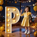 Marquee Letters 3 Feet Tall Large Light Up Letters P Happy Birthday Decorations Marry Me Proposal Engagement Party Decor Yellow Light Birthday Decorations Balloon Arch Kit Foam Sign P
