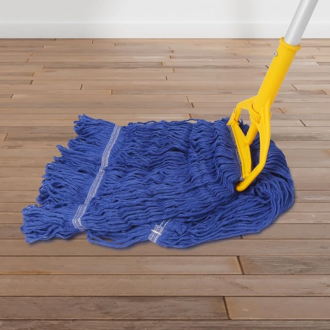 3 Pack Heavy Mop Replacement Head,Commercial Industrial Grade Blue Cotton Ring Heads，for Heavy Commercial Industrial Residential Areas -Blue Cotton Looped Replace Mop Head (Deep Blue)