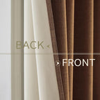 MIULEE Linen Curtains for Bedroom 100% Blackout Thermal Insulated Brown Grommet Room Darkening Curtains & Drapes Fall Decor for Living Room Nursery 52 x 90 Inch (2 Panels)