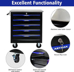 5 Drawers Rolling Tool Box on Wheels, Multifunctional Tool Chest Cabinet with Lock, Drawers Rolling Tool Cart Trolley Organizer Tool Storage Case for Garage,Warehouse - DIY Interconnectable