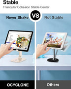 OCYCLONE Phone Stand, Adjustable Height and Angle Foldable Cell Phone Stand Holder for Desk, Taller iPhone Stand Compatible with 4.7"-13" Smartphones iPad Tablet, Beige