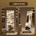 Kosmonia 66x22 Hollywood Full Length Mirror with Light, 22 Dimmable Bulbs & 3 Color Smart Touch Control, Distortion Free, Tempered Glass & Shatter Proof Film, Safe Full Body Mirrors with Stand