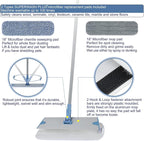 18'' Microfiber Mop for Floor Deep Cleaning, Extendable Long Handle with Aluminum Plate, Wet Mopping and Dry Dusting Chenille Pads Included Great for Hardwood, Laminate, Vinyl, Tile Cleaning