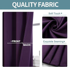ChrisDowa Grommet Blackout Curtains for Bedroom - Thermal Insulated Room Darkening Curtains for Living Room (1 Panel Set, Royal Purple, 52W x 63L)
