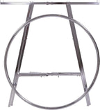 Econoco 42-Inch Folding Round Garment Rack, Adjustable 46–66″ Height Retail Display, Chrome Finish
