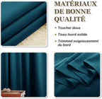 PONY DANCE Rod Pocket Blackout Curtains for Bedroom - Thermal Insulated Short Room Darkening Curtain Window Drapes for Cafe Kitchen, 52 x 45 Inch, 2 Panels, Ink Blue