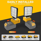 T-SUN Rechargeable LED Work Light, Portable Work Light Compatible with Dewalt 20V Battery, Cordless Flashlight Flood Light 52W 5200LM with USB &Type C Charger Port for Workshop, Garage Repair (2 Pack)