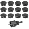 2" Black Desk Grommet, JTemgle Flexible Cable Grommet with Bi-Metal Hole Saw Rubber Cable Hole Cover Wire Organizer Caps Desktop Cord Management for Home Office TV Stands Tabletops, 13 Pieces