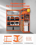 VEVOR Storage Shelves, 2500 lbs, 5 Tier Heavy Duty Garage Shelving, 18" D x 48" W x 72" H Adjustable Metal Shelves for Industrial Shelving Unit Utility Shelf, for Kitchen, Warehouse, Basement, Orange