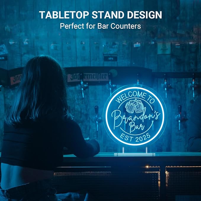 Custom Neon Bar Signs for Home Bar, Handmade Dimmable Personalized Bar Signs, Durable Neon Beer Signs for Man Cave, Bar Led Light Up Sign For Men Dad Gift Business
