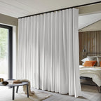 Room Divider Curtains Total Blackout Privacy Curtain Panel Room Thermal Insulated Noise Reduction Curtains for Bedroom Window Living Room Ceiling Track Curtain W 15 ft × H 7 ft White