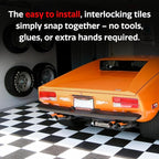 Big Floors RaceDeck Diamond Plate Design, Durable Interlocking Modular Garage Flooring Tile (Purple, 48 Pack of 12 x 12" Tiles)