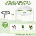 iDavosic.ly 6 Tier Large Plant Stand Indoor with 10 Inch Wide Tray, Tiered Corner Metal Outdoor Flower Display Holder Shelf, Folding Tall Rack for Patio Porch Living Room, White