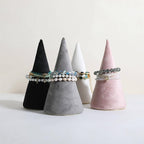 GemeShou Velvet bracelet display stand for selling, grey jewelry bangle holder with golden base, felt bracelet storage organizer for nightstand home decor【Bracelet holder-grey】