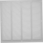 Repa Market Air Vent Cover 16x16 Inch (Outer Dimensions) White Galvanized Steel Louvered Grill Cover with Mesh Screen/Wall or Ceiling Vent/HVAC Register for Indoor and Outdoor Ventilation