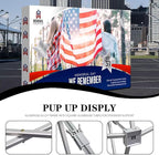 Fabric Pop Up Display Stand Custom Exhibit Booth Trade Show Backdrop Display Banner Collapsible Pop-Up Backdrop with Stand 20x7.5 FT