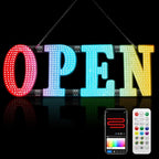 48"x16" Large Open Sign Led for Buisness with Remote Smart APP - Timer and Adjustment Brightness &Color, Open Closed Sign for Bar Store Restaurant Office Hotel Salon