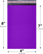 Purple Small Bubble Mailers 4x8 Inch #000 | Thick Padded Poly Bubble Mailer Envelopes | 500 Pack Bulk | Trading Card Sports Card Shipping