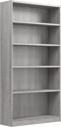 Bush Furniture Universal Tall 5 Shelf Bookcase in Platinum Gray, Vertical Storage and Display Bookshelf for Home Office or Living Room Organization