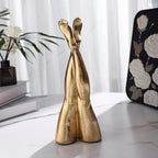 Golden Legs Sculpture Elegant Resin Home Decor Legs Statues Versatile Indoor/Outdoor Ornament, Bedroom, Office Desktop, Cabinets, Perfect (Straight Leg)