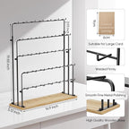 ORLESS 2 Pcs Jewelry Display for Vendors, Earring Display Stand for Selling, Necklace Display Holder for Selling, Earring Cards Organizer for Bracelets, Rings, Jewelry Towers, Original Wood (35 Hooks)
