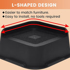 Bed Risers 2 inch, 3 inch, 4 inch, 6 inch or 8 inch Heavy Duty Furniture Risers, Up to 6000 Lbs L Shaped Design Bed Lifts Blocks for Couch Desk Sofa Table (Black, 3 Inch 4 Pack)