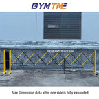 GYMTIME Metal Expandable Barricade, Safety Barrier with Casters, Retractable Traffic Fence, Mobile Temporary Folding Security Gate for Outdoor, Shopping Mall, 23 Feet, Yellow and Black