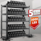 Heavy Duty Garage Shelving Unit 3000LBS, Adjustable 5-Tier Storage Rack with Boltless Design, 72" H X 45.2" W X 18.9" D Aluminum Metal Shelves for Basement, Garage & Warehouse Storage