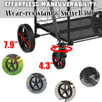 Foldable Shopping Cart with Waterproof Bag, 360° Swivel Wheels & Double Basket, 300lbs Capacity for Groceries, Heavy Duty Utility Grocery Carts for Shopping, Laundry, Camping, Luggage