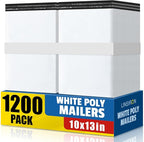 1200 Pcs Poly Mailers Shipping Bags 10x13 Inch Packaging Clothes Polymailers Envelopes Mailing Package Self Seal Shipping Envelopes Waterproof Poly Bags Small Business Supplies Package White