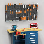 WALMANN Metal Pegboard Panels for Wall Tools Storage Pegboard for Garage, Workbench, Modular Peg Board Tool Organizer Board (Black 12"*24", Pack of 4)