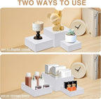 Buffet Risers, Acrylic Food Risers for Buffet Table, 8Pcs Buffet Table Risers with Mini Signs, Food Service Risers Display Stands Risers with Hollow Bottoms, 6" 6.5" 7" 8'' Risers for Buffet Jewelry