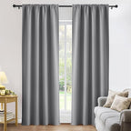 PONY DANCE Blackout Curtains for Bedroom 96 inches Long 2 Panels Set, Thermal Insulated Rod Pocket Black Out Window Drapes, Noise Reducing Window Treatment for Living Room(W52 x L96 inch, Silver Grey)