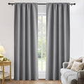 PONY DANCE Blackout Curtains for Bedroom 90 inches Long 2 Panels Set, Thermal Insulated Rod Pocket Black Out Window Drapes, Noise Reducing Window Treatment for Living Room(W42 x L90 inch, Sliver Grey)