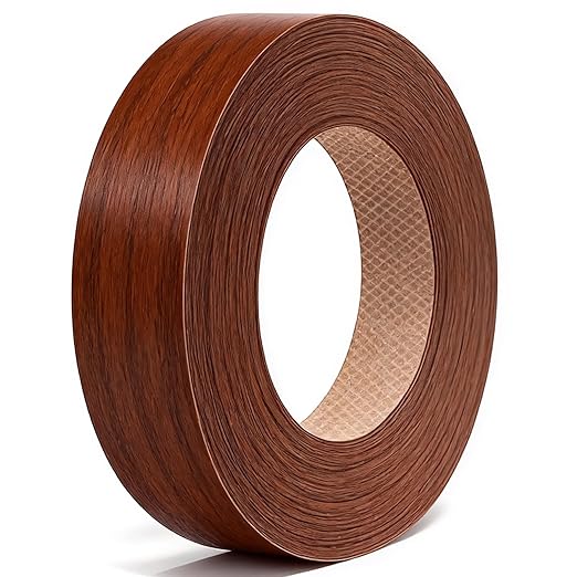 GSCIT Club Cherry Edge Banding, 1 1/2 inch x 25ft roll of Veneer PVC Edge Banding Preglued Flexible, Wood Tape Banding for Cabinet