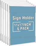 Dingelex Acrylic 11 x 17 Vertical Sign Holder Wall Mount,Clear Door Sign Holder Hanging Plastic Document Holder,Acrylic Wall Frame Plastic Wall Holders for Paper,6 Pack,No Drilling,Portrait