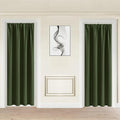 JIUZHEN Blackout Doorway Curtains 80 inch Length - 2 Panels Thermal Insulated Privacy Soundproof Rod Pocket Closet Door Curtains Room Divider for Bedroom,Office, 42 x 80 inches,Olive Green