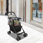 Heavy Duty Folding Shopping Cart with 44.09 lbs Capacity, 2-Tier Foldable Grocery Cart with Removable 56L+33L Bag,Portable Utility Carts for Market, Laundry, Picnic,Outdoor