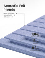 Large Felt Bulletin Board 48" x 36" Cork Board Alternative-12 Pack with 70 Safe Removable Adhesive Tabs, Cork Boards for Walls for Home Office Classroom Pin Board (Soft Periwinkle)