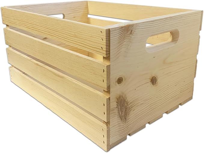 Wilson Large Wooden Pine Crate for Storage and Decoration at Home, Office, Kitchen, Bedroom, and Retail (12.5"x9.625"x17.875") (Set of 12)